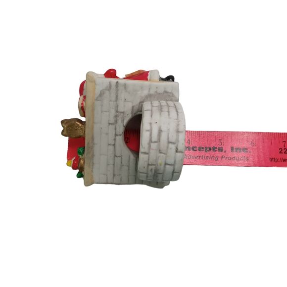 Vintage Santa Tealight Candle Holder Fireplace Toys Nostalgic Christmas Decor - Picture 8 of 12